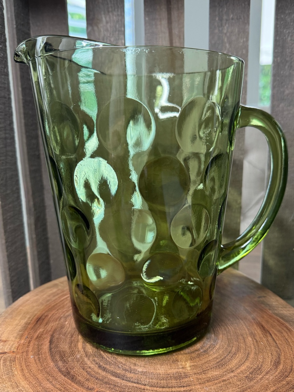 Vintage Hazel Atlas El Dorado Green Bubble Pitcher